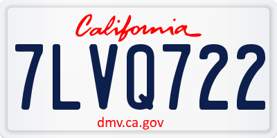 CA license plate 7LVQ722