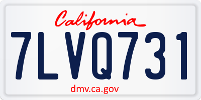 CA license plate 7LVQ731