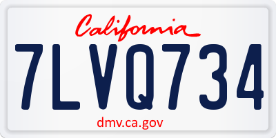 CA license plate 7LVQ734