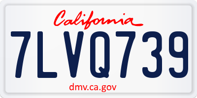 CA license plate 7LVQ739