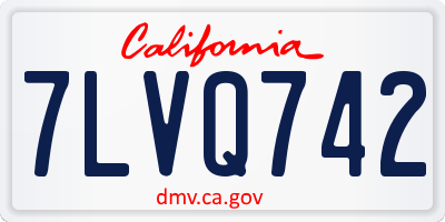 CA license plate 7LVQ742