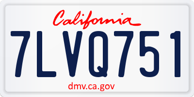 CA license plate 7LVQ751