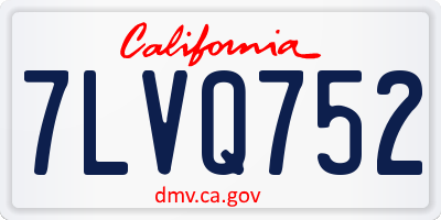 CA license plate 7LVQ752