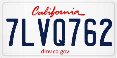 CA license plate 7LVQ762
