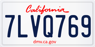 CA license plate 7LVQ769