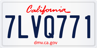 CA license plate 7LVQ771