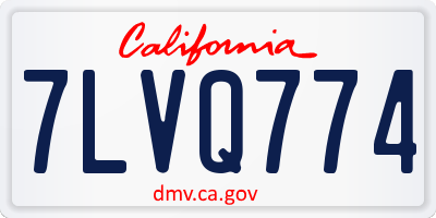 CA license plate 7LVQ774