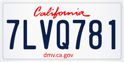 CA license plate 7LVQ781
