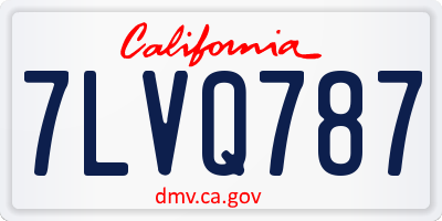 CA license plate 7LVQ787