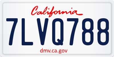 CA license plate 7LVQ788