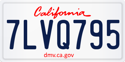 CA license plate 7LVQ795