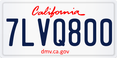 CA license plate 7LVQ800