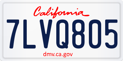 CA license plate 7LVQ805