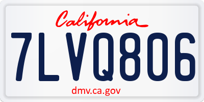 CA license plate 7LVQ806