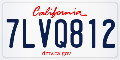 CA license plate 7LVQ812