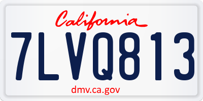 CA license plate 7LVQ813