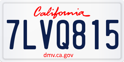 CA license plate 7LVQ815