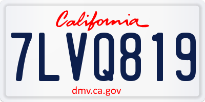CA license plate 7LVQ819