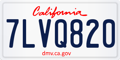 CA license plate 7LVQ820