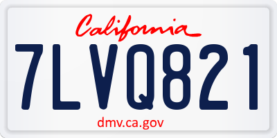CA license plate 7LVQ821