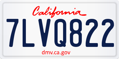 CA license plate 7LVQ822