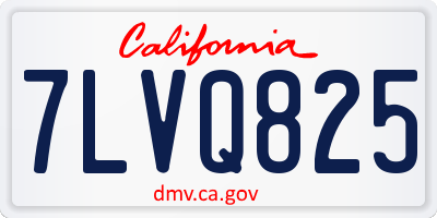 CA license plate 7LVQ825