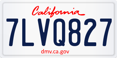 CA license plate 7LVQ827