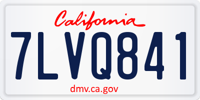 CA license plate 7LVQ841