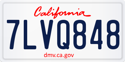 CA license plate 7LVQ848