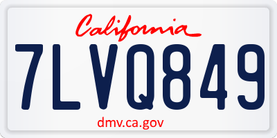 CA license plate 7LVQ849