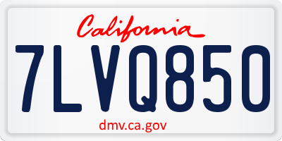 CA license plate 7LVQ850