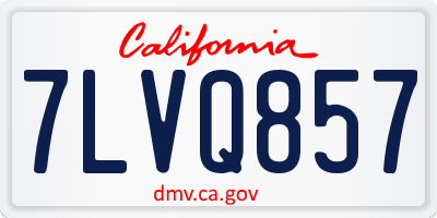CA license plate 7LVQ857
