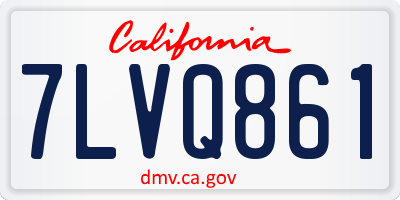 CA license plate 7LVQ861