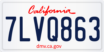 CA license plate 7LVQ863