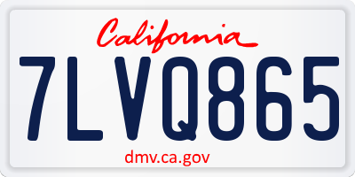 CA license plate 7LVQ865