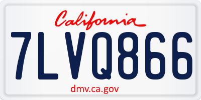 CA license plate 7LVQ866