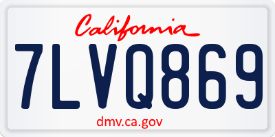 CA license plate 7LVQ869