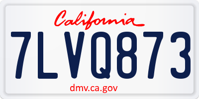 CA license plate 7LVQ873