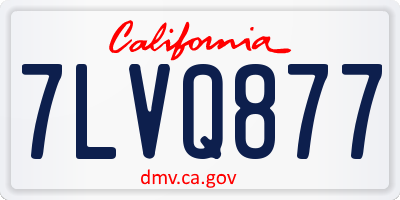 CA license plate 7LVQ877