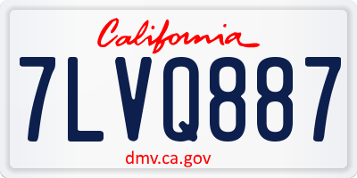 CA license plate 7LVQ887