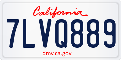 CA license plate 7LVQ889