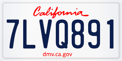 CA license plate 7LVQ891