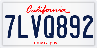 CA license plate 7LVQ892