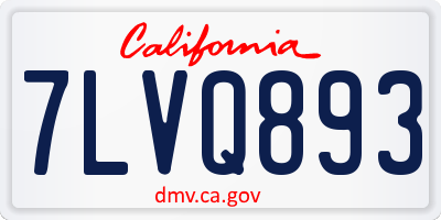 CA license plate 7LVQ893