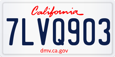 CA license plate 7LVQ903