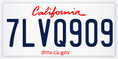 CA license plate 7LVQ909