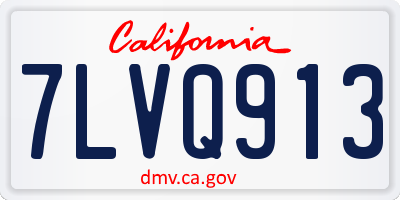 CA license plate 7LVQ913