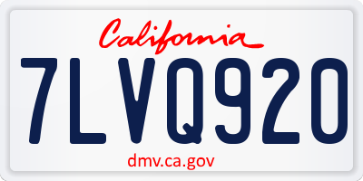 CA license plate 7LVQ920