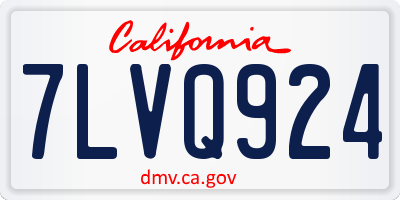 CA license plate 7LVQ924