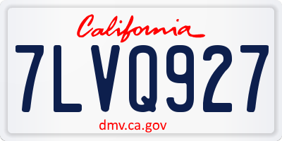 CA license plate 7LVQ927
